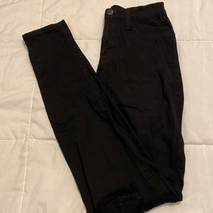 Black Ripped Knee High-Waisted Jegging Jeans